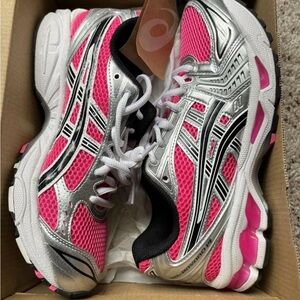 Asics Pink and Silver Men's Sneakers
